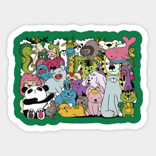 animal carton doodle Sticker